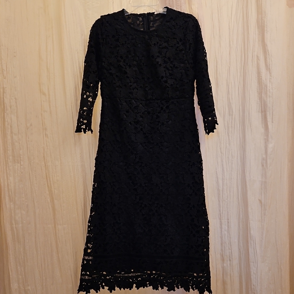 EUC Black Pine Elegant Black Lace Dress